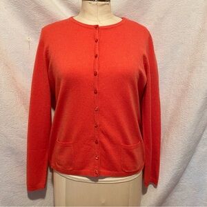 Pure Cashmere melon light weight cardigan.